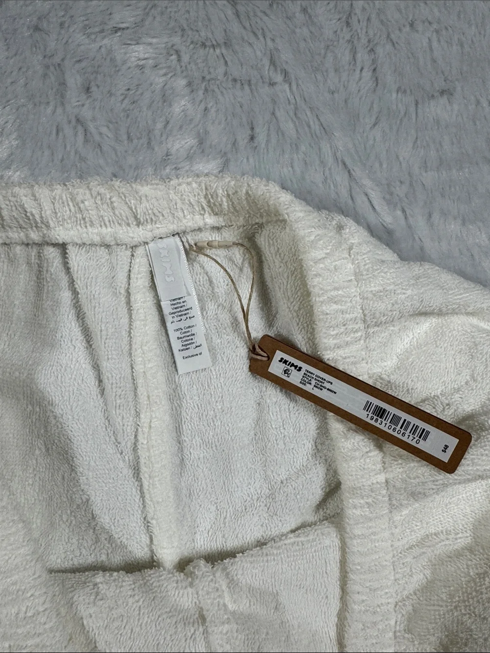 SKIMS Cream Terry Cover Up Beach Shorts